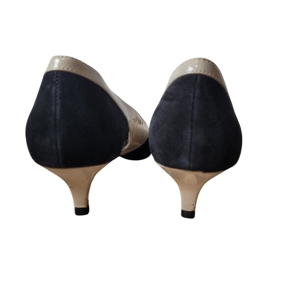 Black & Beige Kitten Heel Pumps By Via Neroli - Picture 15 of 16